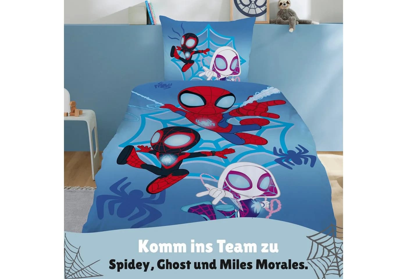 Familando Spidey Kinderbettwäsche 135x200 cm 100% Baumwolle - Bild 3