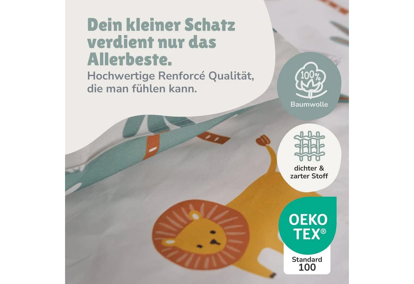 Familando Kinderbettwäsche Safari Tiere Renforcé 2-teilig - Bild 4