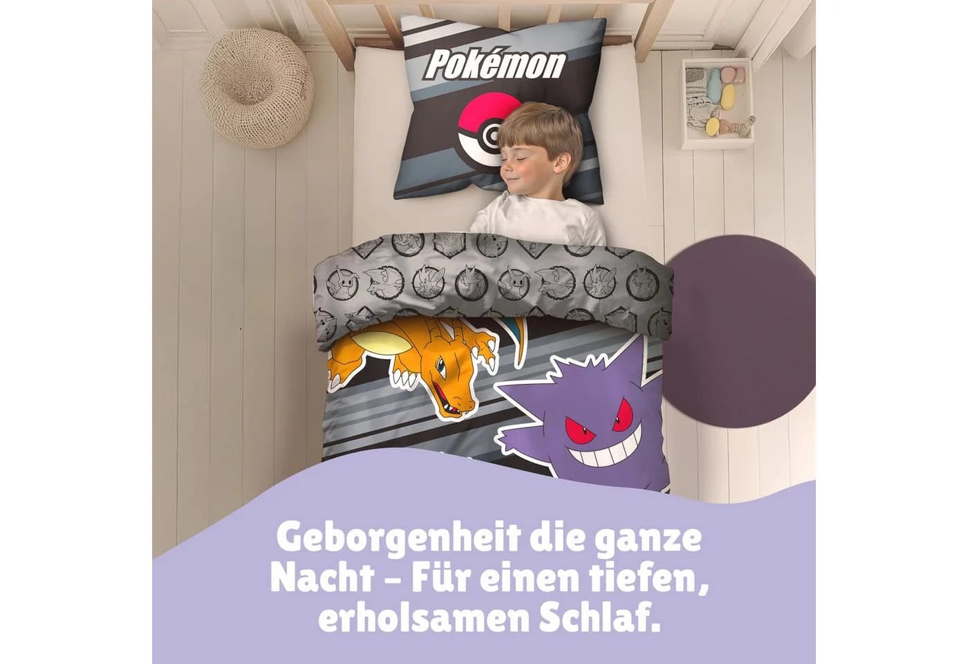 Familando Kinderbettwäsche Pokémon Fire 2-teilig Microfaser