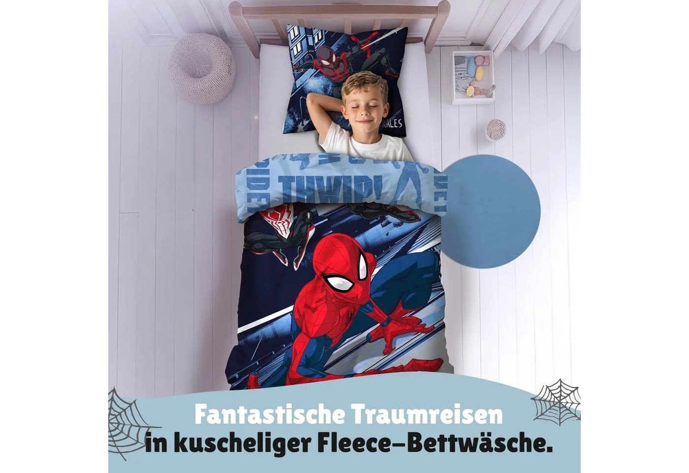 Familando Kinderbettwäsche Spiderman Wendemotiv Fleece - Bild 3