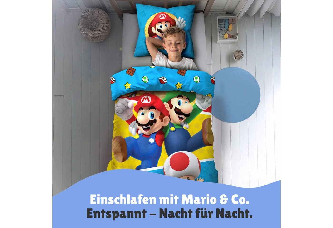 Familando Kinderbettwäsche Super Mario Set 2-teilig Bunt Mikrofaser - Bild 3