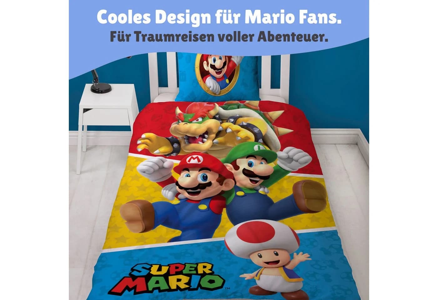Familando Kinderbettwäsche Super Mario Set 2-teilig Bunt Mikrofaser - Bild 4