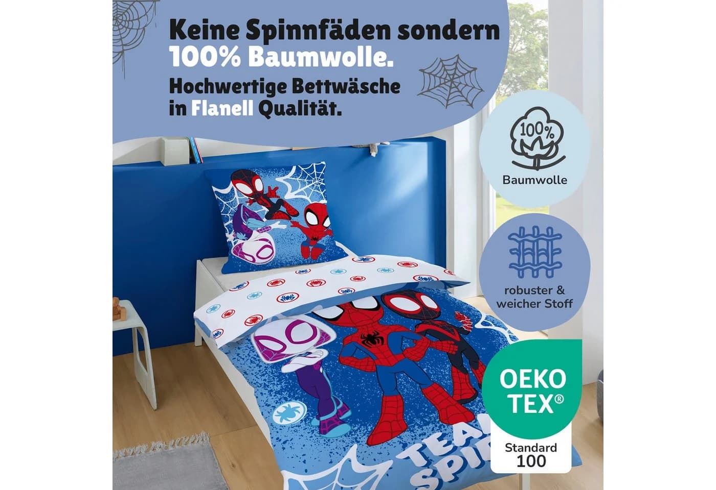 Familando Kinderbettwäsche Spidey und seine Super Freunde Set 2-teilig Flanell - Bild 5