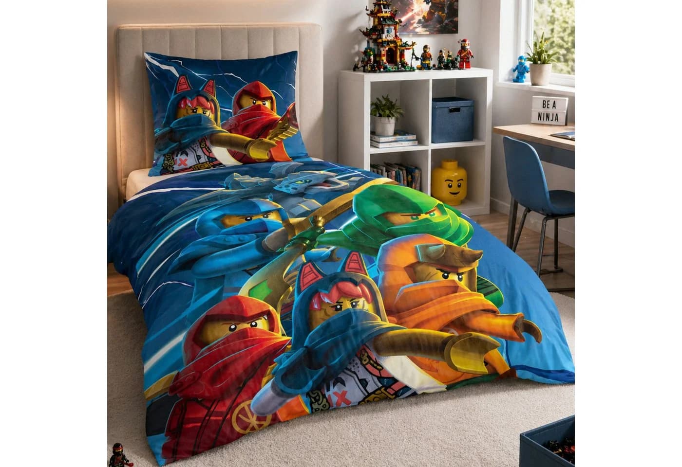 Familando Kinderbettwäsche Lego Ninjago Blau Wendebettwäsche - Bild 2