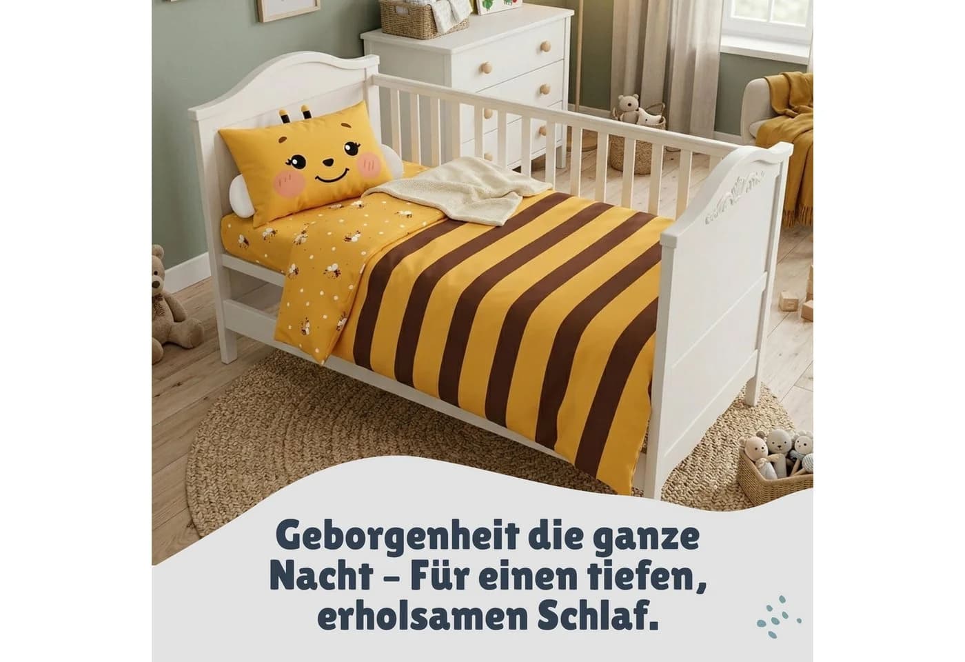 Familando Babybettwäsche 2-tlg. Renforcé Biene Motiv - Bild 3