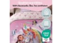 Familando Kinderbettwäsche Unicorn Academy 100% Baumwolle Rosa Violett Bild 3
