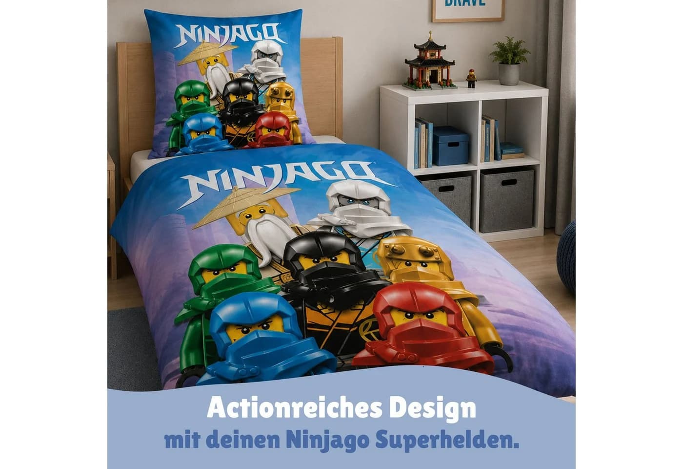 Familando Kinderbettwäsche Lego Ninjago Blau Wendebettwäsche - Bild 3