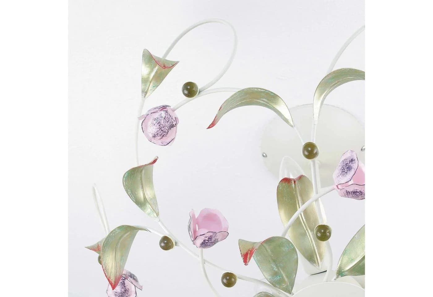 Licht-Erlebnisse Deckenleuchte ROSE Weiß/Rosa Metall Glas Floral - Bild 5