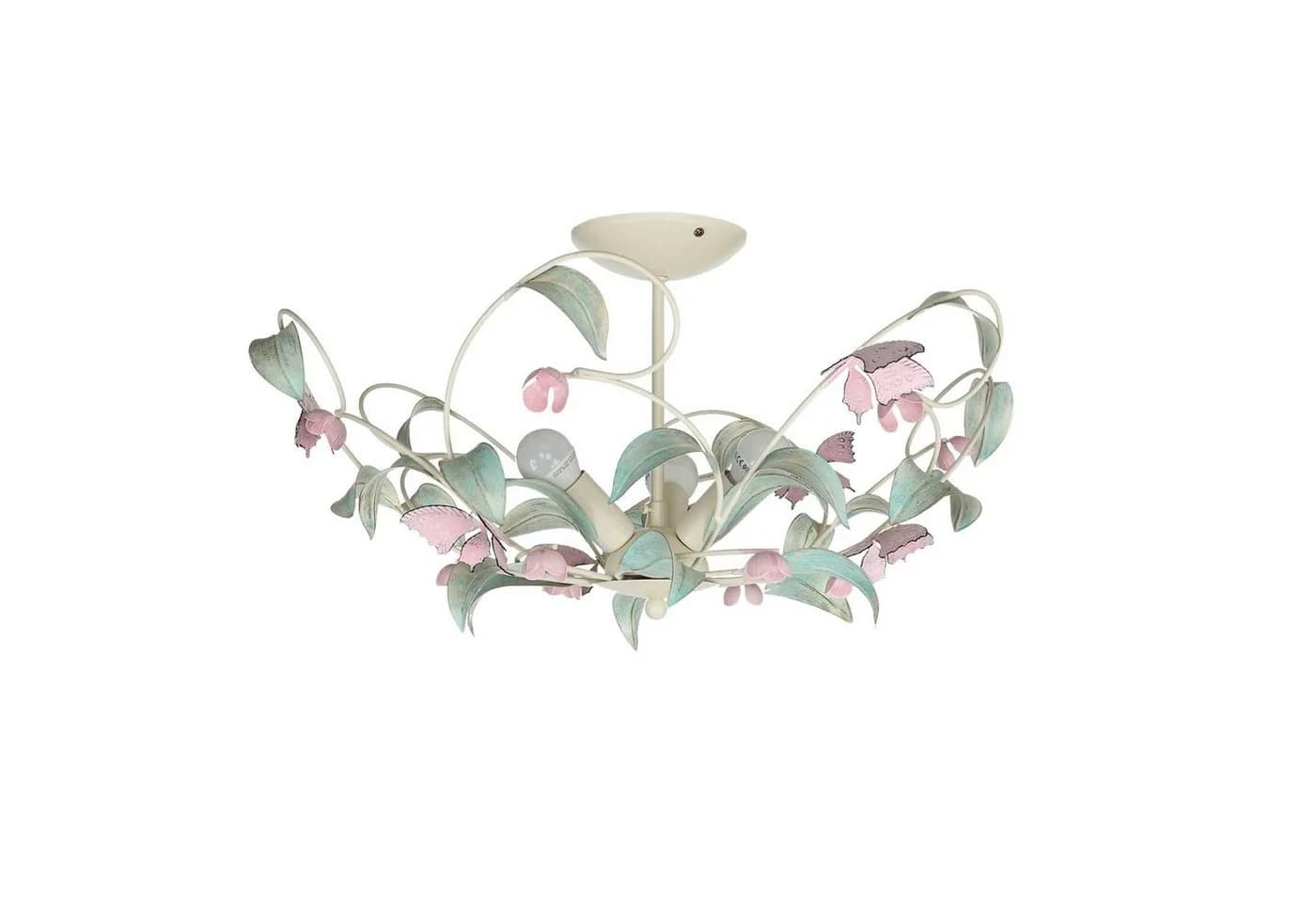 Licht-Erlebnisse Deckenleuchte SUMMER Weiß Rosa Metall Floral - Bild 2