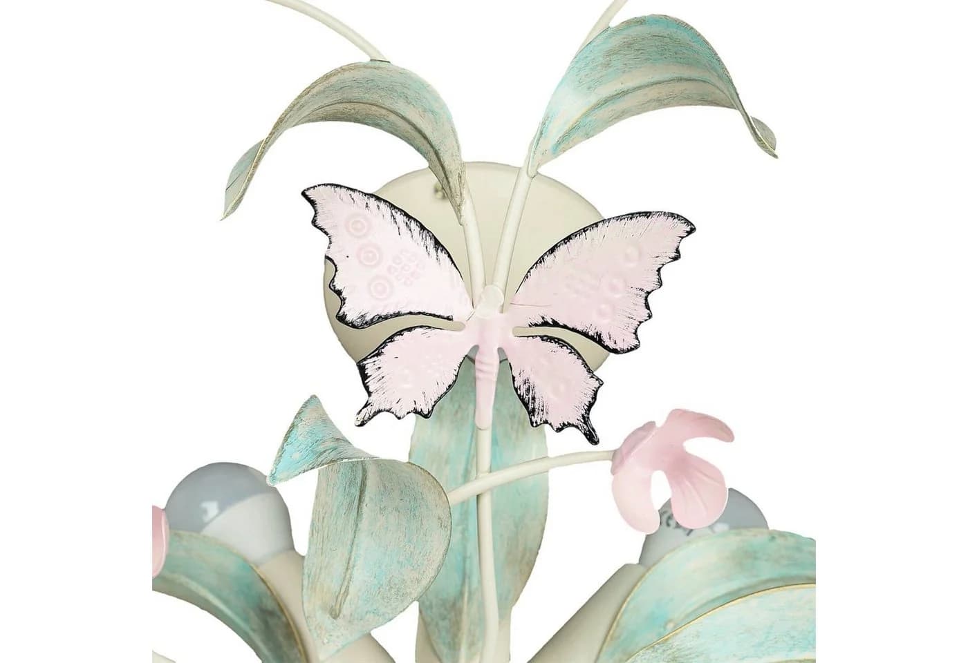Licht-Erlebnisse Deckenleuchte SUMMER Weiß Rosa Metall Floral - Bild 3