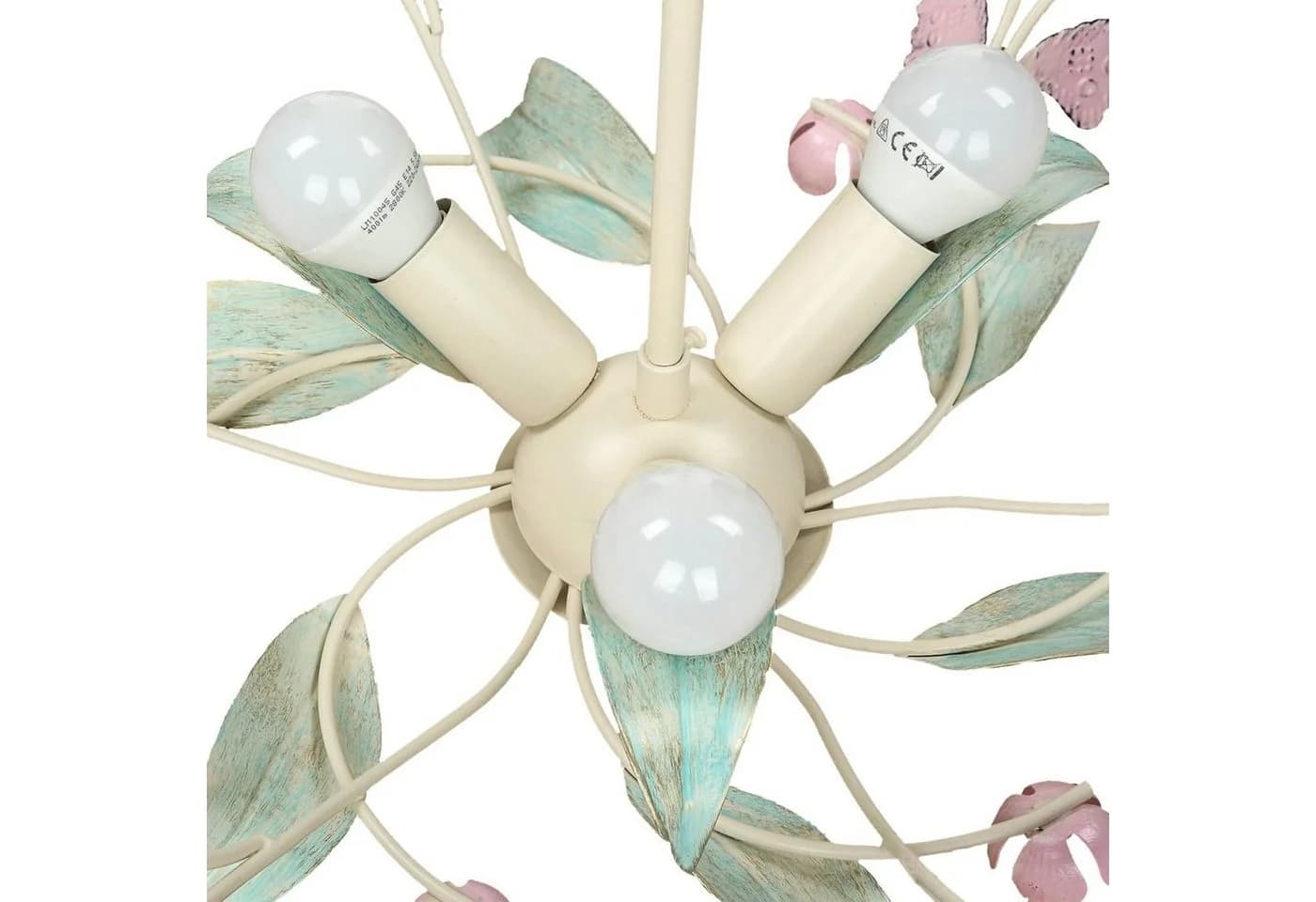 Licht-Erlebnisse Deckenleuchte SUMMER Weiß Rosa Metall Floral - Bild 4