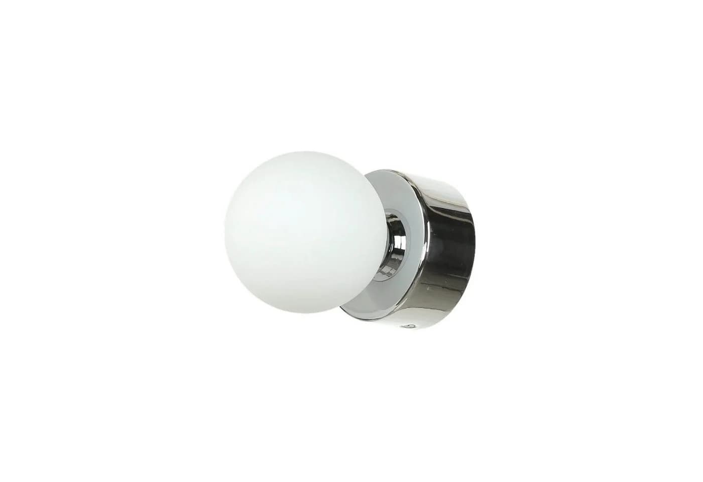 Licht-Erlebnisse Wandleuchte BRAZOS Chrom/Weiß Glas Kugelschirm - Bild 2