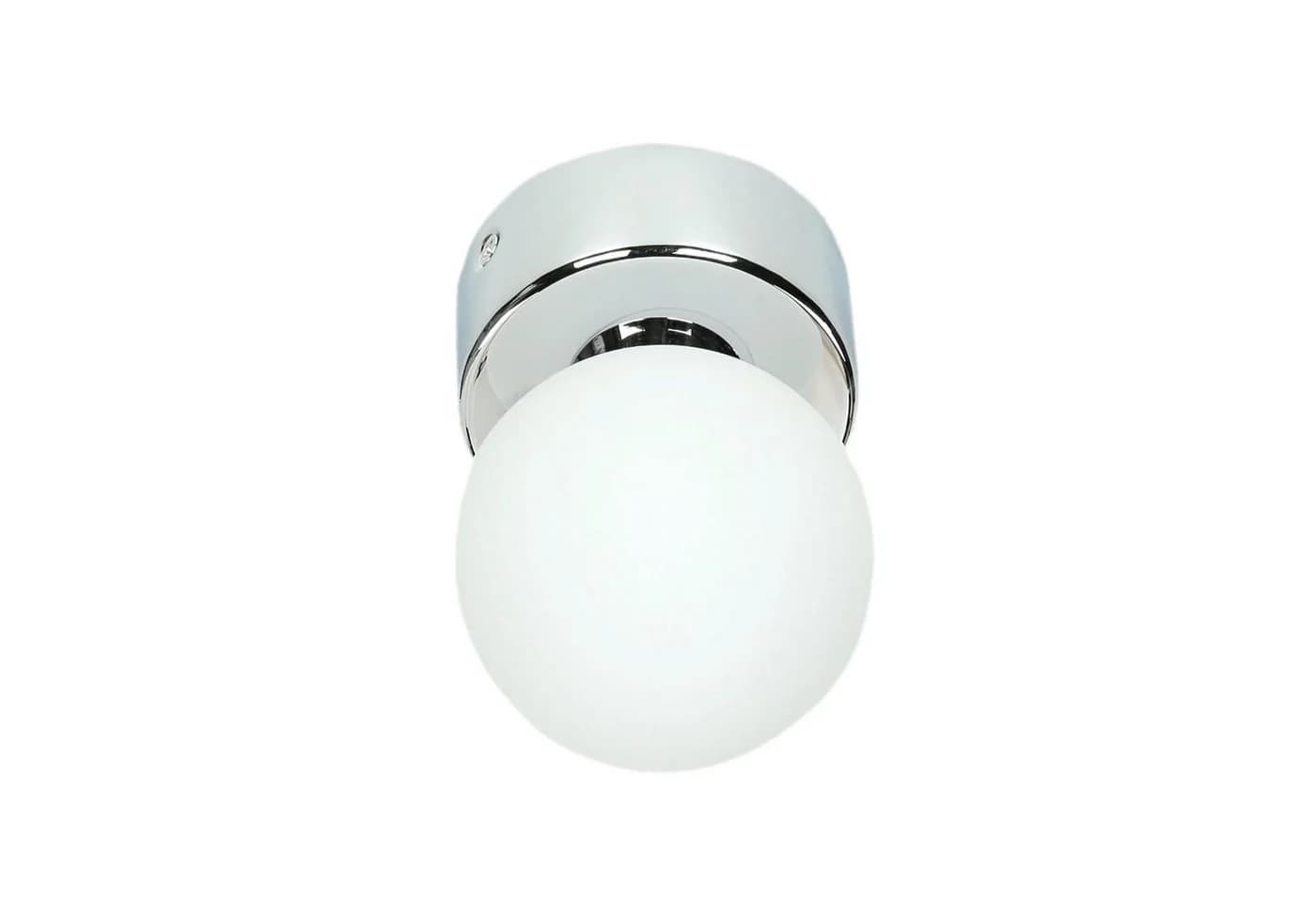 Licht-Erlebnisse Wandleuchte BRAZOS Chrom/Weiß Glas Kugelschirm - Bild 3