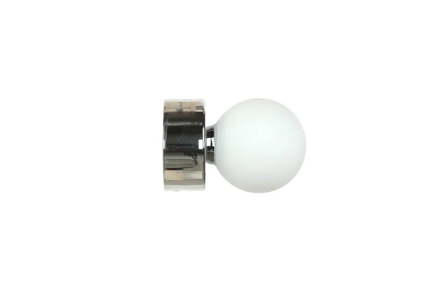 Licht-Erlebnisse Wandleuchte BRAZOS Chrom/Weiß Glas Kugelschirm - Bild 4