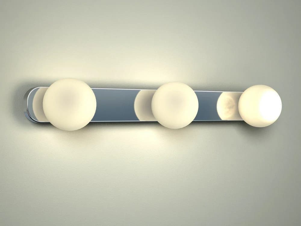 Licht-Erlebnisse Wandleuchte BRAZOS Chrom Weiß Glas Badleuchte