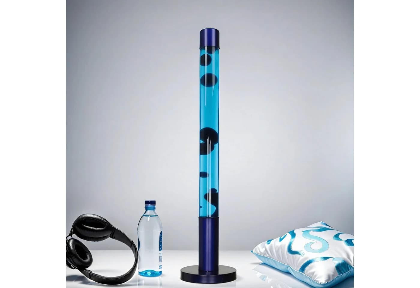 Licht-Erlebnisse Lavalampe ALAN XXL Retro Lampe Blau