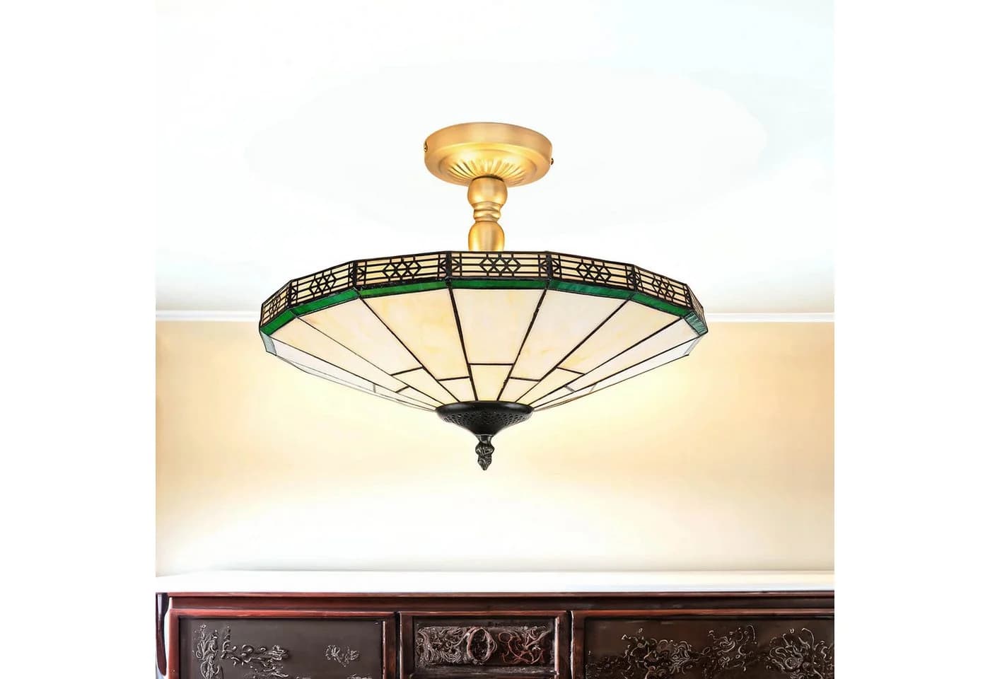 Licht-Erlebnisse Deckenleuchte NEW YORK Tiffany-Stil E14 Beleuchtung