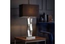 Licht-Erlebnisse Nachttischlampe TABLE Schwarz Chrom Stoffschirm Spiegelglas Bild 1