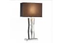 Licht-Erlebnisse Nachttischlampe TABLE Schwarz Chrom Stoffschirm Spiegelglas Bild 3