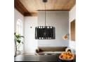 Licht-Erlebnisse Pendelleuchte HARMONY BLACK Schwarz Metall Stoff E27 Bild 1
