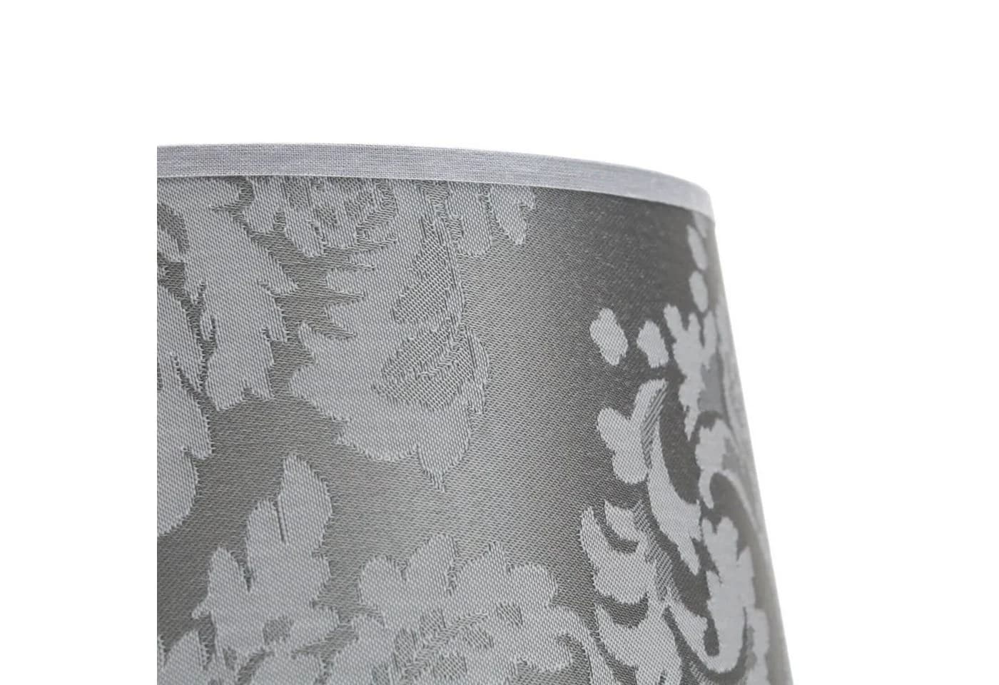 Licht-Erlebnisse Lampenschirm WILLOW Silber Barock Muster Stoff - Bild 3
