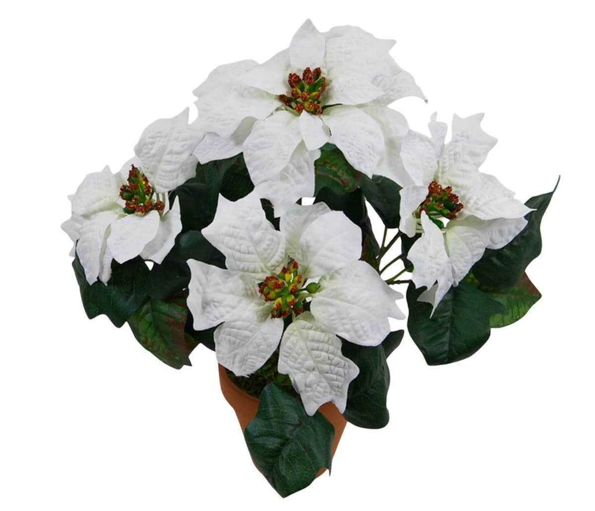 Kunstblume Weihnachtsstern im Topf 36cm Seidenblumen Roß