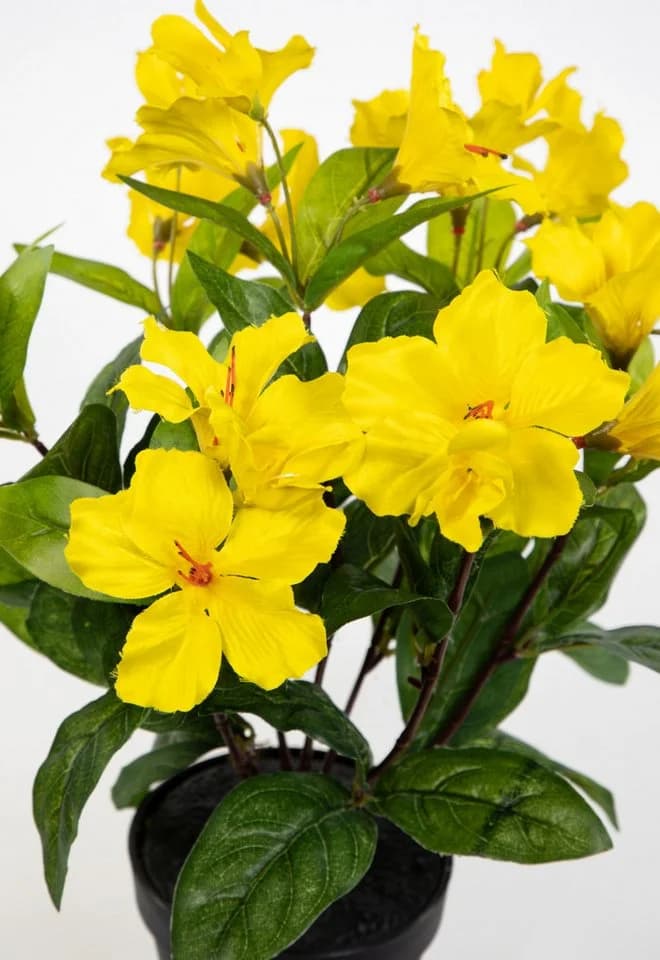 Kunstblume Hibiskus 40cm Gelb mit Topf