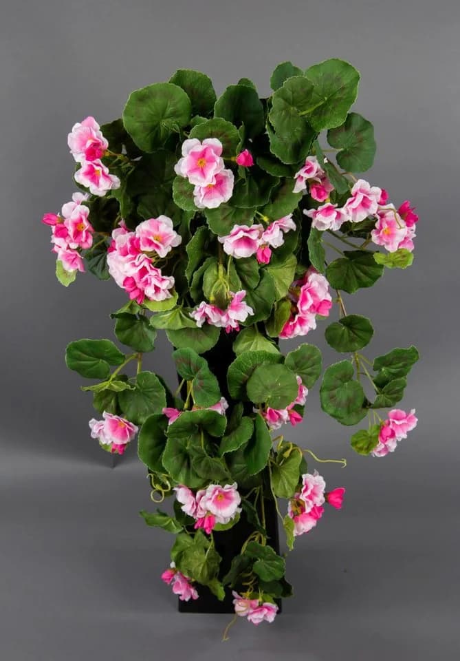 Kunstblume Geranienhänger 70cm Rosa Textilfasergewebe