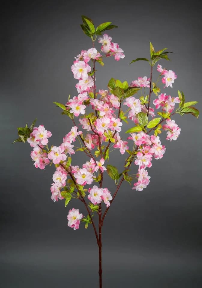 Seidenblumen Roß Kirschblütenzweig Dunkel-Rosa Kunstblume