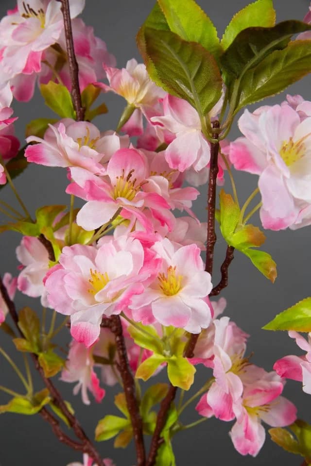 Seidenblumen Roß Kirschblütenzweig Dunkel-Rosa Kunstblume - Bild 3