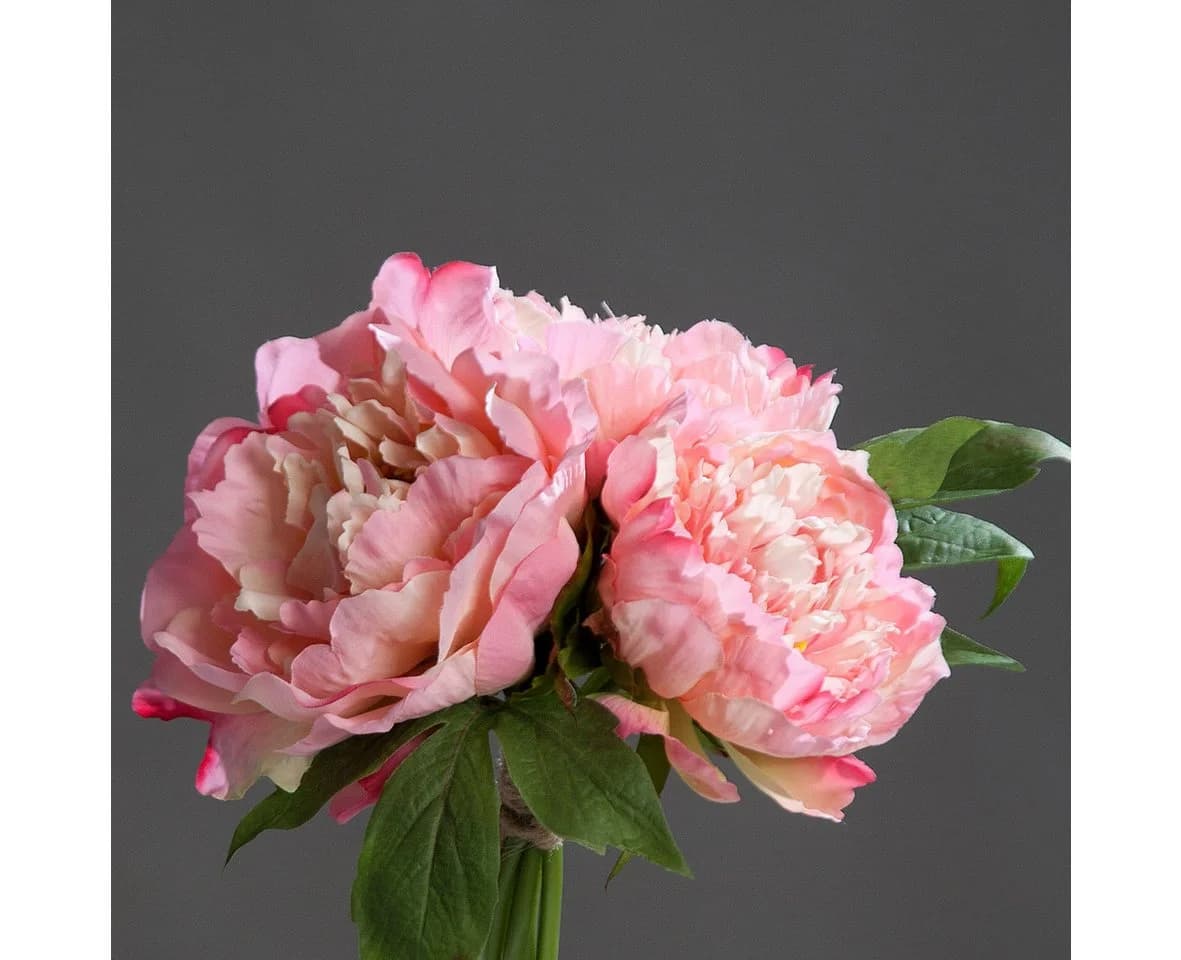 Seidenblumen Roß Kunstblume Pfingstrosenbouquet Rosa-Pink