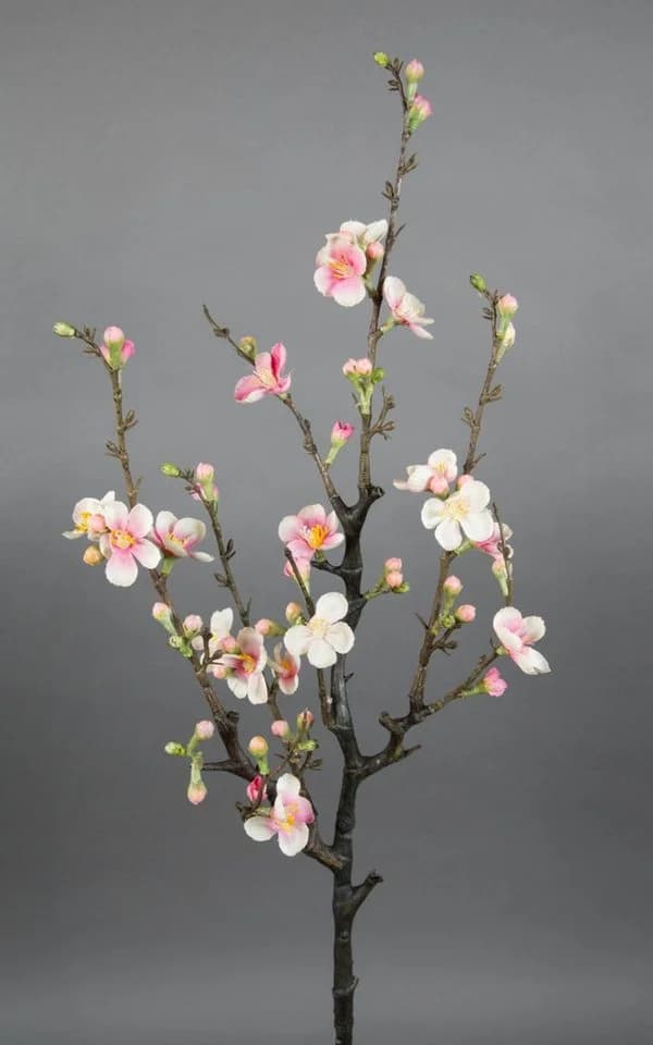 Seidenblumen Roß Kirschblütenzweig Rosa-Creme 75cm - Bild 2