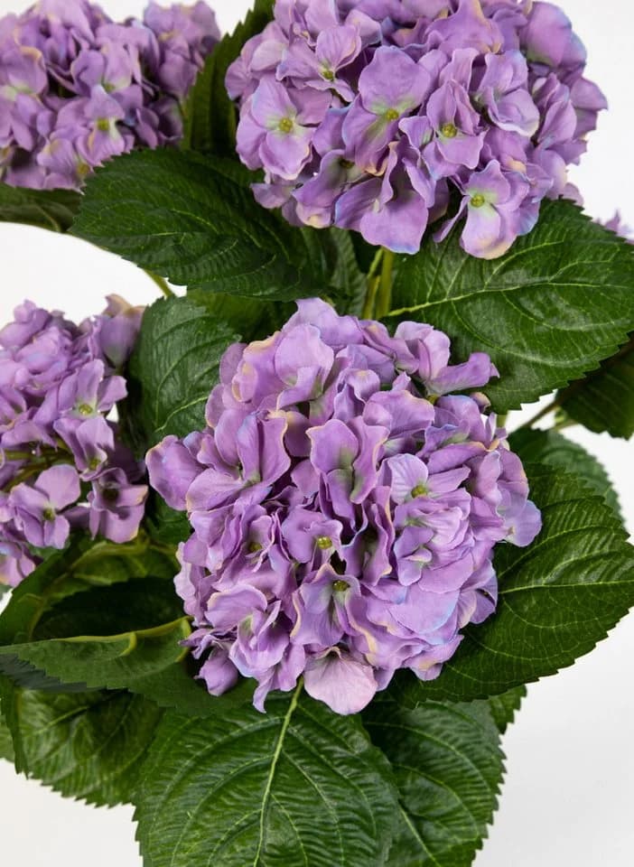 Kunstblume Hortensienbusch Deluxe Lila 42cm im Topf - Bild 5