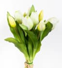 Seidenblumen Roß Kunstblume Tulpenbund Weiß Real Touch 10 Stück Bild 1