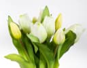 Seidenblumen Roß Kunstblume Tulpenbund Weiß Real Touch 10 Stück Bild 4