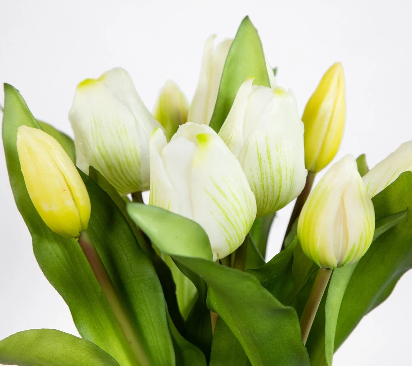 Seidenblumen Roß Kunstblume Tulpenbund Weiß Real Touch 10 Stück - Bild 5