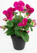 Kunstblume Stiefmütterchen 30cm Fuchsia-Pink im Topf Bild 3