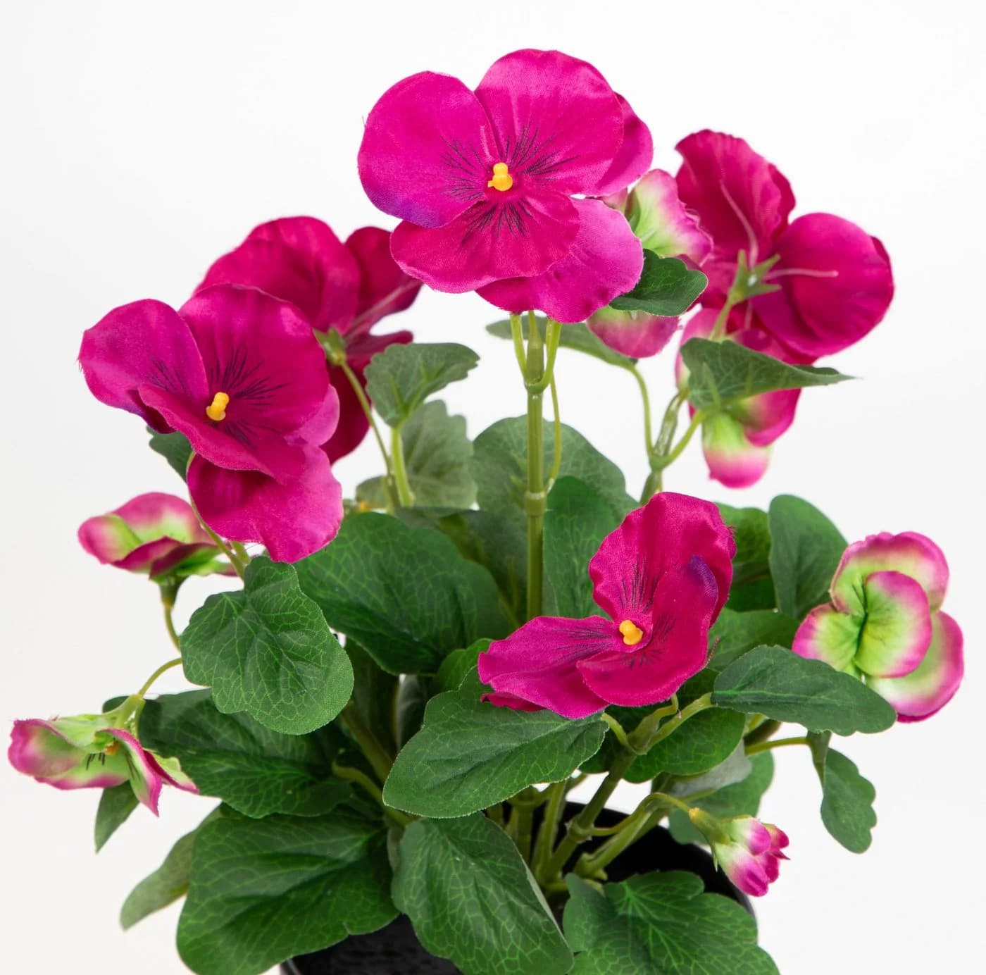 Kunstblume Stiefmütterchen 30cm Fuchsia-Pink im Topf - Bild 4