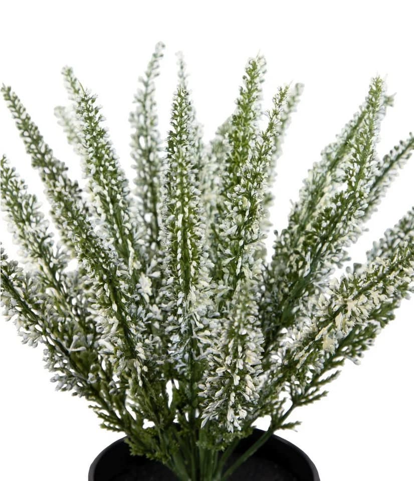 Seidenblumen Roß Kunstblume Erika Weiß im Topf - Bild 3