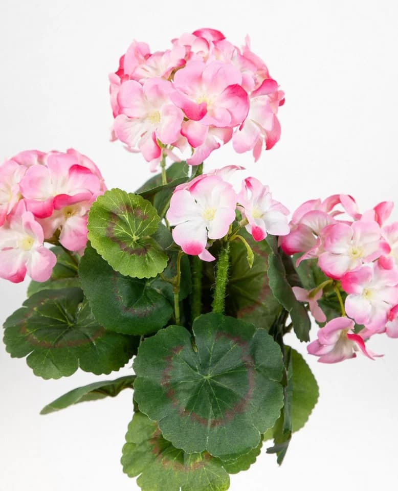 Kunstblume Geranie 32cm Rosa - 5 Blütenköpfe