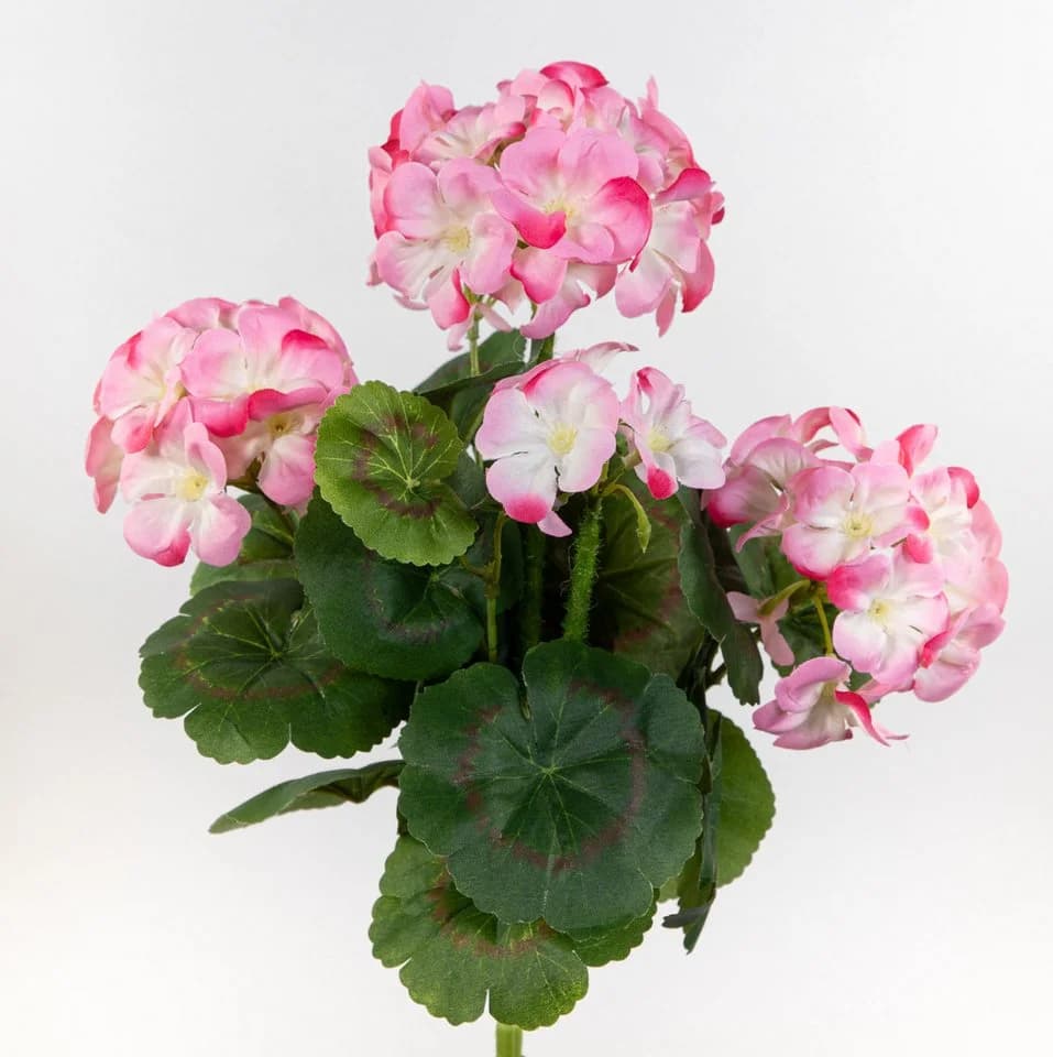 Kunstblume Geranie 32cm Rosa - 5 Blütenköpfe - Bild 2