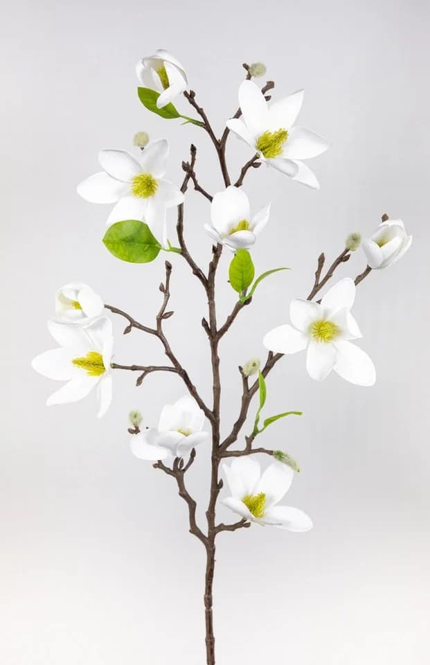 Kunstblume Magnolienzweig 82cm Weiß Seidenblumen Roß