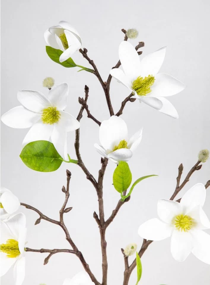 Kunstblume Magnolienzweig 82cm Weiß Seidenblumen Roß - Bild 3