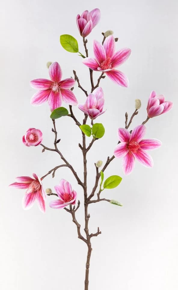 Kunstblume Magnolienzweig 82cm Weiß Rosa Pink