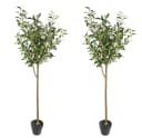 Seidenblumen Roß Kunstbaum Olivenbaum Set 2 Stück Grün 150 cm Bild 2