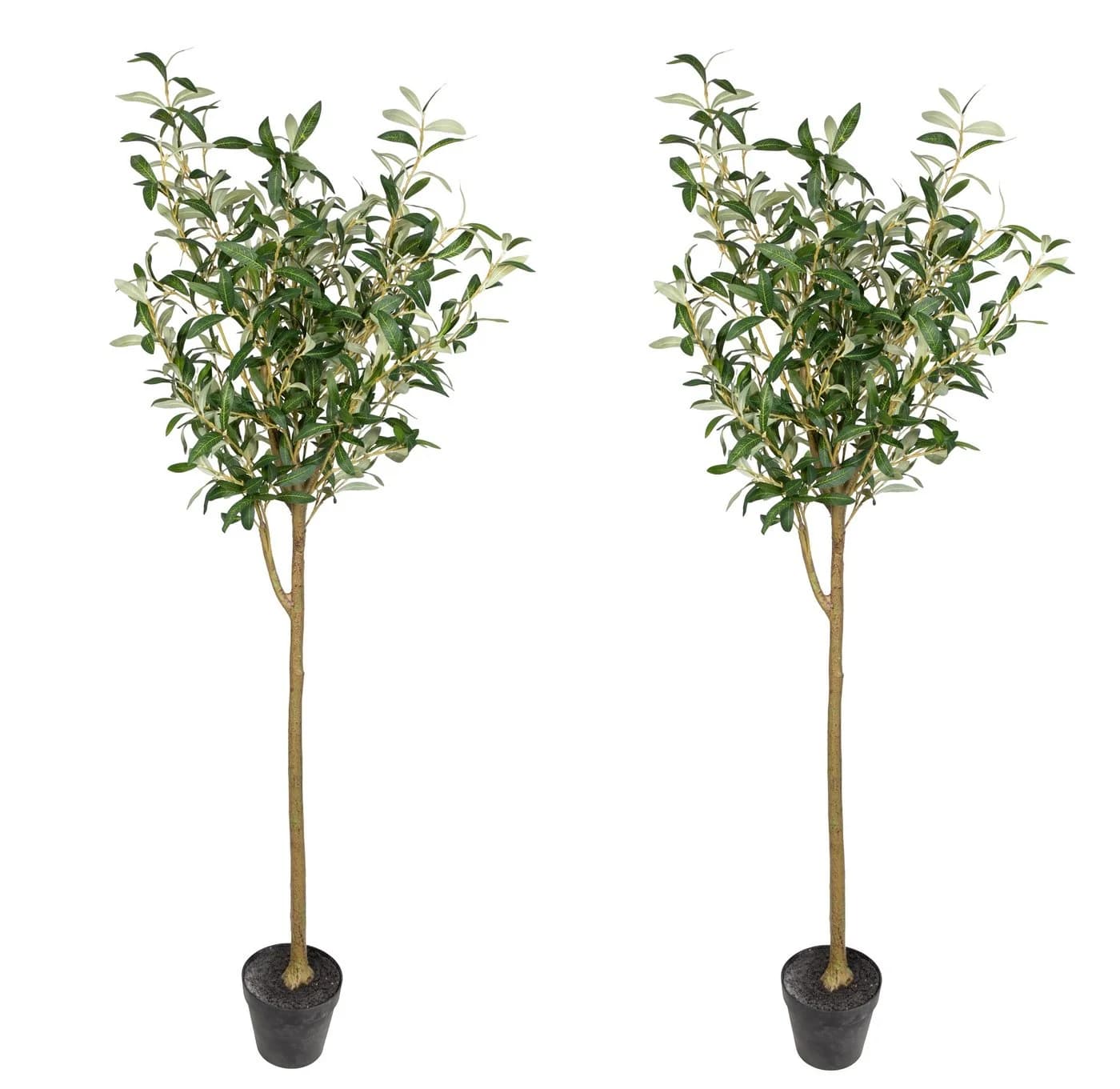 Seidenblumen Roß Kunstbaum Olivenbaum Set 2 Stück Grün 150 cm - Bild 2