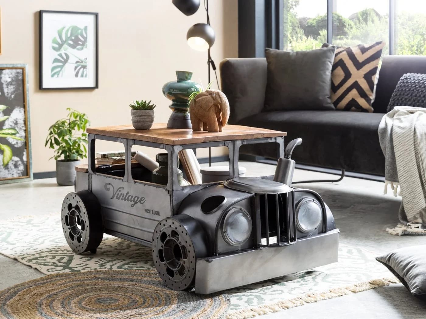massivum Couchtisch Car Vintage Silberfarben