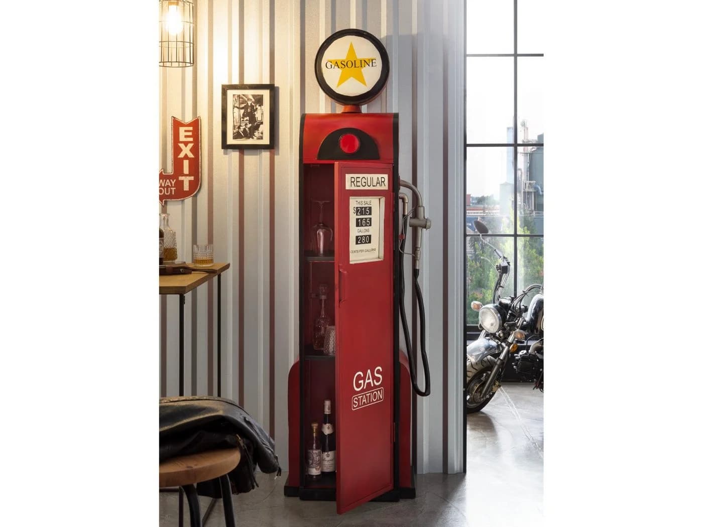 massivum Weinregal Barregal Zapfsäule Rot - Bild 5