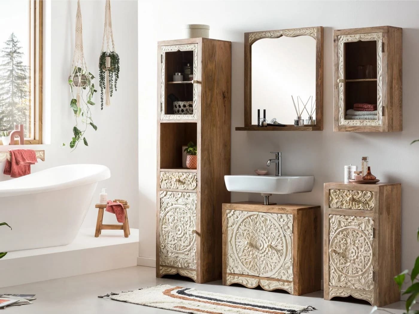 massivum Hängeschrank Delhi Massivholz