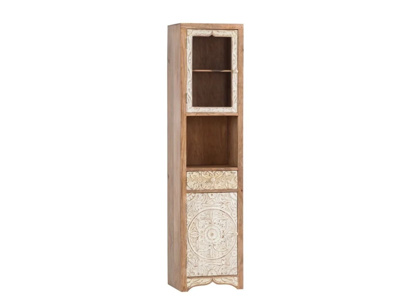 massivum Hochschrank Delhi Badschrank Braun Massivholz - Bild 2